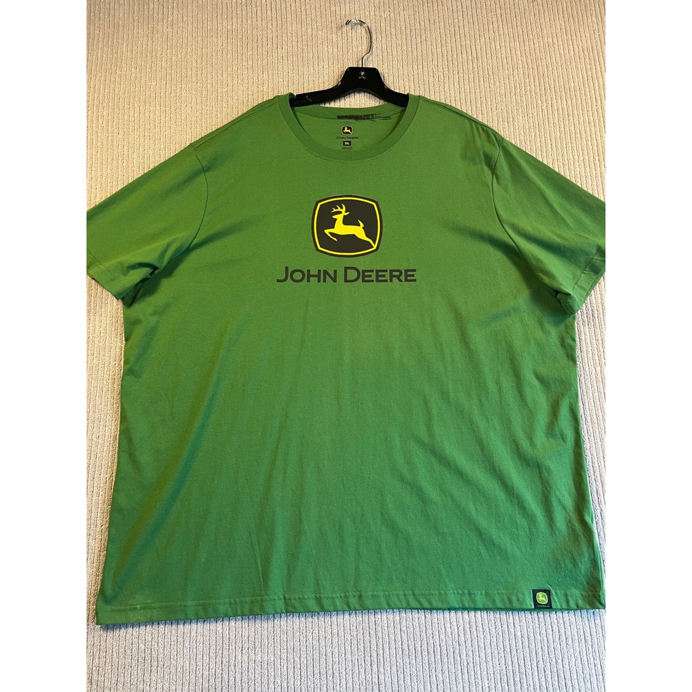 John Deere T Shirt Mens 3XL Green Graphic Logo Short Sleeve Crew Neck Work Wear